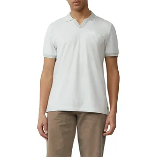 Poloshirt S.OLIVER, Herren, Gr. S, weiß (sanftes weiß), Piqué, Obermaterial: 100% Baumwolle, meliert, regular fit taillenbedeckt, kontrastfarben, Shirts Poloshirt, mit Brusttasche