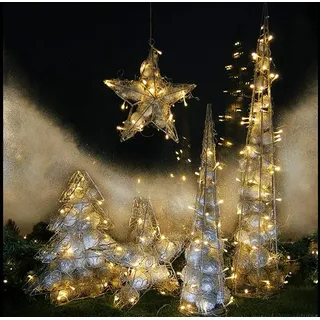 Pyramide 60 cm aus Draht 30 LED warmweiß Weihnachtspyramide Innendekoration - Hellgrau