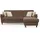 Cavadore Ecksofa Palera Federkern-Sofa in L-Form im Landhausstil 244 x 89 x 163 Mikrofaser-Bezug Hellbraun