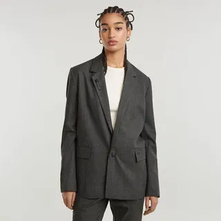 G-Star für Damen. D25209-D717-G788 Karo-Boyfriend-Blazer Dunkelgrau S Lässig, Recyceltes Polyester, Nachhaltig