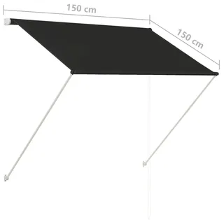 vidaXL Einziehbare Markise 150 x 150 cm anthrazit