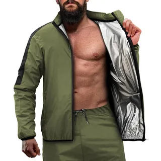 RDX Schwitzanzug Zum Abnehmen, Saunaanzug REACH OEKO TEX 100 ZERTIFIZIERT, Sauna Suit Fitnessanzug Sweatsuit Sportanzug Trainingsanzug Sweatanzug Thermo MMA Boxen Gym Sport Fitness Laufen Herren Damen