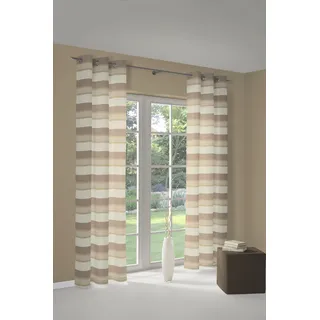 Wirth Vorhang WIRTH "Menorca" Gr. 1, beige (creme), B:135cm H:145cm, Baumwolle, Polyester, Gardinen