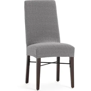 ECOMMERC3 2 x Stuhlhussen aus sehr elastischem Stoff, grau, bielastisch, atmungsaktiv und anpassbar an Verschiedene Modelle, Schutz vor Abnutzung im Alltag