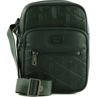 LACOSTE Leder Umhängetasche Nomogramme Crossover Bag Sinople dunkelgrün - dunkelgrün