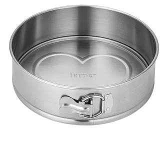 immer Backform Edelstahl Kuchenform Springform, unbeschichtet PFAS-frei aus 18/8-Edelstahl Spülmaschinenfest, 25 cm