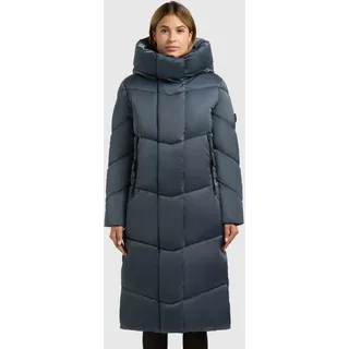 khujo Steppmantel "MANELIA2" aus Kunstfaser und Polyester, kniebedeckende Passform, dim blau