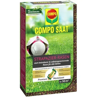 Compo SAAT Strapazier-Rasen, 1 kg für 50 m2, schnellkeimende Rasensamen