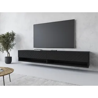 Home Affaire Lowboard 180 cm Schwarz Kunststoff/Metall/MDF/Spanplatte/Holzwerkstoff