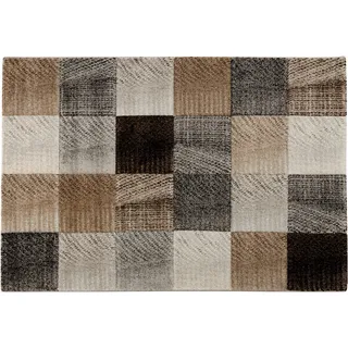 Baroni Home Teppich Kurzflor, handgeflochtener Teppich, moderner Wohnzimmerteppich, 120 x 170 cm, Grau Bilder