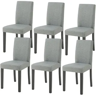 [en.casa] Esszimmerstuhl Hamburg 6er Set Textil Hellgrau