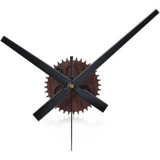 Lafocuse 3D Uhrzeiger Wanduhr Braun Vintage,Uhrwerk mit Zeiger Große,Zahnräder aus Holzmaserung,DIY Persönlich Deko Wohnzimmer Schlafzimmer Bar 42cm
