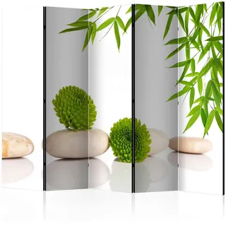 Artgeist Paravent Green Relax II Grün/Weiß