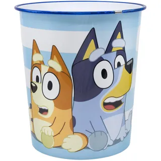STOR Papierkorb aus Kunststoff Bluey 9923ml - Dekorativer Abfalleimer für Kinderzimmer, Leichtes und Robustes Design für Jungen und Mädchen