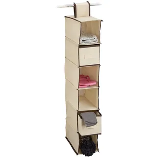 Relaxdays Hängeregal Stoff 82 x 14,5 x 30 cm 1-tlg. beige