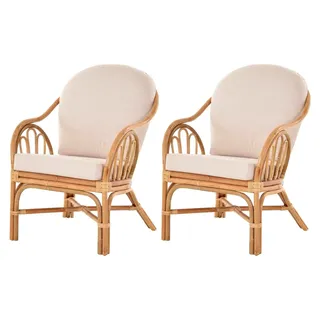 2er Set Rattansessel für das Wohnzimmer