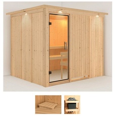 Bild Sauna »Gitte«, (Set), ohne Ofen beige