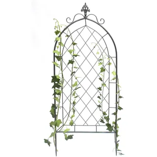 DanDiBo Dandibo Rankhilfe Metall Rankgitter 120 cm Grau 96193 Kletterhilfe Bodenstecker Blumenhalter Ranksäule , 45x122.5x1.5 cm , Dekoration, Gartendeko