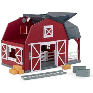 Terra by Battat Holzspielzeug Großer Pferdestall und Bauernhof aus Holz – Spielzeug Scheune mit Zubehör und Funktionen für Kinder ab 3 Jahren (20 Teile)