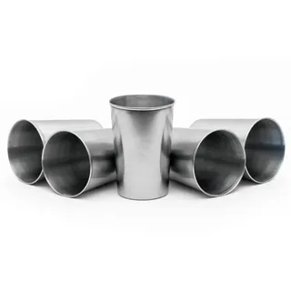 Intirilife Camping Becher SET Edelstahl , Silberfarben , Metall , 5-teilig , schlag- und bruchfest , Geschirr, Tassen