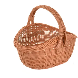 Aqbau Geschenkkorb leer mit Henkel natur S 34 x 25 x 27 cm | Geflochtener Weidenkorb als Präsentkorb, Osterkorb, Blumenkorb oder Dekokorb zum Befüllen