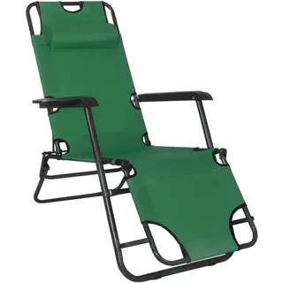 SPRINGOS Sonnenliege Relaxliege Gartenliege aus Metall klappbar Freizeitliege (Grün) - Grün
