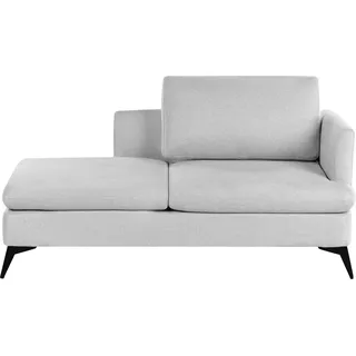 BELIANI Chaiselongue Hellgrau aus Stoff Rechtsseitig mit Kissen Metallbeinen Gepolstert Elegant Klassisch Modern Récamiere Wohnzimmermöbel - Grau, Schwarz