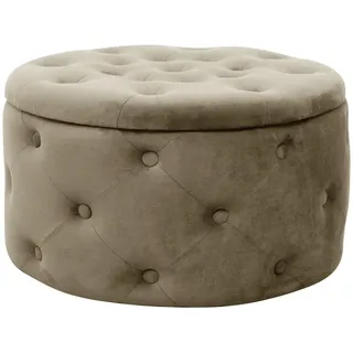 akord furniture factory Akord Pouf Beige 55x55x30 cm , Metall , Rund , 55x30x55 cm , Wohnzimmer, Sessel, Hocker & Hockerbänke, Poufs