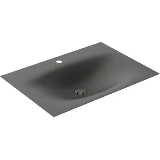 KEUCO EDITION 11 ART Einbauwaschtisch aus Stahl-Emaille, 806x4x493mm, mit 1 Hahnloch, 32590540801, Farbe: Smoke