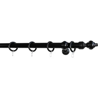 GARESA Gardinenstange »STANDARD« Ø 28 mm 1 läufig-läufig Wunschmaßlänge Vorhanggarnitur, Kunststoff, verlängerbar, mit Ringe/2 Lauf Gleiter, schwarz