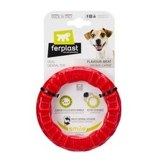 Ferplast Smile Inel de mestecat roșu 12x2,4 cm Jucărie pentru câini