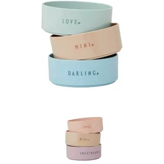 Design Letters MINI Schüssel gesetzt für Baby und Kinder 3 Stck. | Buntes Kindergeschirr | Hochwertige Qualität tkinder geschirrset ideal für Frühstück und Snacks | BPA,BPS Free, spülmaschinenfest