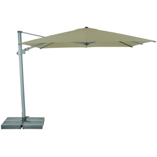 Suncomfort by Glatz Sonnenschirm Varioflex, off grey, 300 x 300 cm quadratisch, Gestell Aluminium, Bespannung Polyester, 30 kg