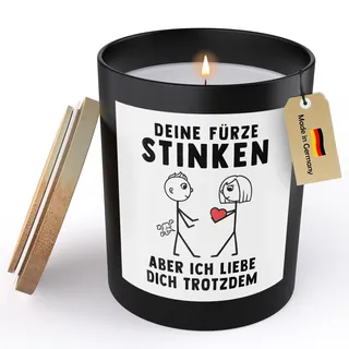(HANDGEMACHT) Männer Geschenk Spruchkerze "Deine Fürze Stinken" Jahrestag Hochzeitstag Ehemann Sojawachs Kerze im Glas Freund Partner Valentinstag Ihn Handgemacht Duft Nachhaltig - ZITRUS
