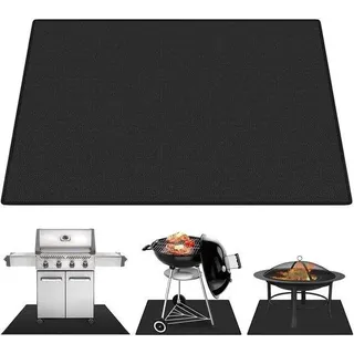 Hitzebeständige Grillmatte, 100x150, oliebeständig, schwarz, Gasgrill, Hitzeschutz - Schwarz