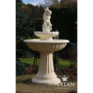 Zierbrunnen Springbrunnen 150cm Skulptur Brunnen Deko Garten Fontaine Teich Neu - Weiß