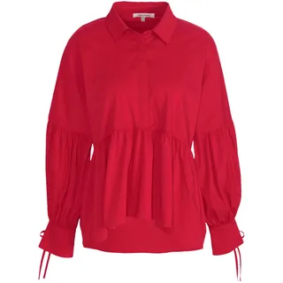 Hemdbluse ALBA MODA "Bluse Bluse", Damen, Gr. 48, rot, Obermaterial: 73% Baumwolle CO. 23% Polyamid PA. 4% Elasthan EL., Modern, Blusen Hemdbluse
