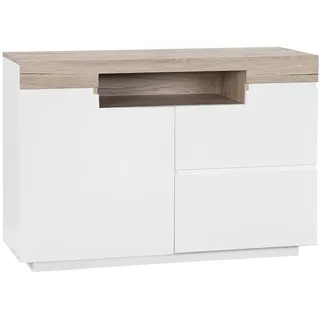 Beliani Sideboard 76 x 90 x 40 cm Weiß / Braun