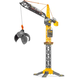 DICKIE Toys Mighty Crane (110 cm) - Spielzeug Kran mit 360°-Drehung, Abrissbirne & Greif-Funktion - Ferngesteuerter Kran Spielzeug für Kinder ab 3 Jahre mit Kabel-Fernbedienung - 203729022