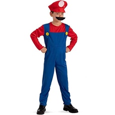 Carnival Toys Plumber Costume In Stretch Fabric Size V W/Hat and Moustacheon Card in pb