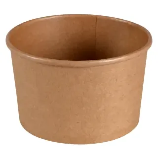 ABENA® Pappschale, braun, Ø 11,1 cm, 480 ml, Robuste Schale mit PE-Beschichtung für Take-away-Gerichte, 1 Karton = 10 Packungen à 50 Stück