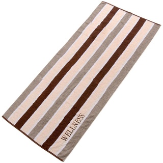 Aqua-Textil Wellness Saunatuch 80 x 200 cm Streifen braun Baumwolle Frottee Sauna Handtuch Strandtuch