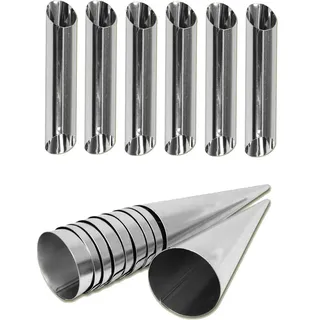 rukauf 6X Cannoli Schaumrollen + 10x Schillerlockenformen Set Sahnerollen Trubotschki Backform Hörnchen Cremerollen