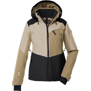 KILLTEC Damen Skijacke/Funktionsjacke mit abzippbarer Kapuze, Schneefang und Unterarmventilation KSW 39 WMN SKI JCKT, schwarz, 42, 43420-000