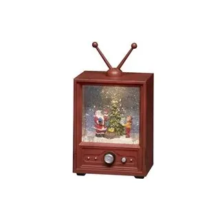 Konstsmide 4372-000 LED-Szenerie Fernseher mit Weihnachtsmann und Kind Warmweiß LED Bunt wählbare E