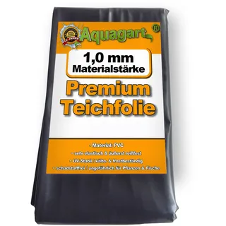 Aquagart Teichfolie PVC 6m x 4m 1,0mm schwarz Folie für den Gartenteich