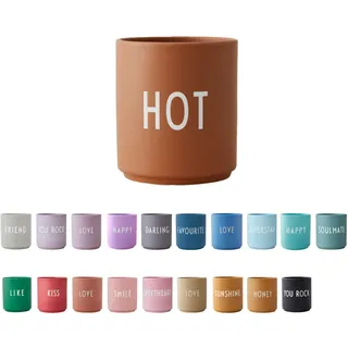 Design Letters Lieblingsbecher Braun HOT Tasse | Kaffeebecher Porzellan | Dekorativ Kaffeetassen | Personalisierte Geschenke für Freundin, Hochzeitsgeschenk | Tasse Mit Spruch | Teetasse 250 Ml