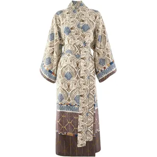 BASSETTI Nairobi Kimono aus 100% Baumwollsatin in der Farbe Caffe M1, Größe: S-M - 9332200