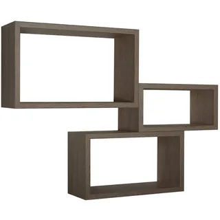 RECHTECKIGER 3ER SET WANDREGAL FARBE NUSSBAUM MOD. TRITTICO