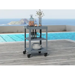Outdoor Servierwagen 'Bolognano' Stahl 81 x 50 x 50 cm Dunkelgrau matt - Dunkelgrau